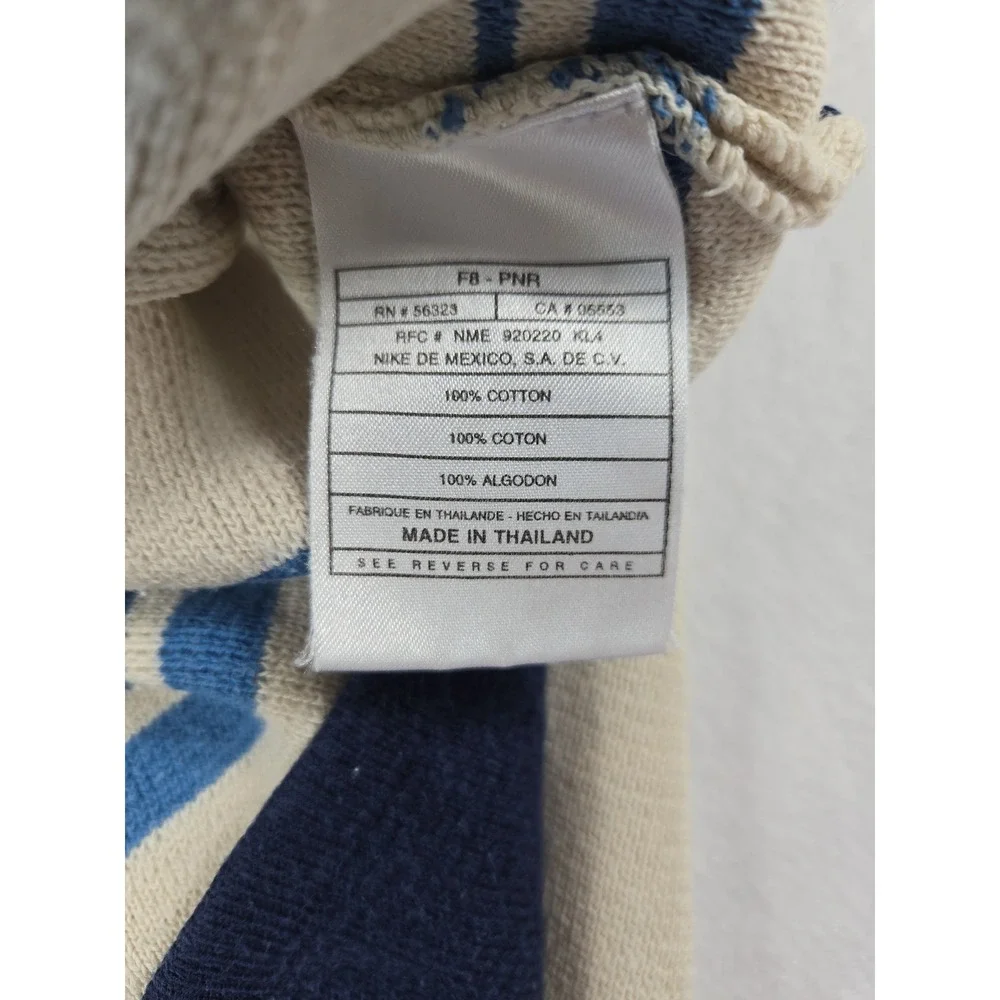 Nike Sweater Vest Mens XXL Cream  Vintage V-Neck Cotton Colorblock Striped (
